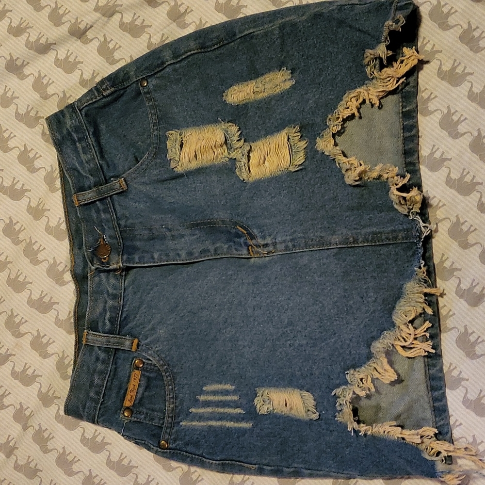 Mini denim skirt